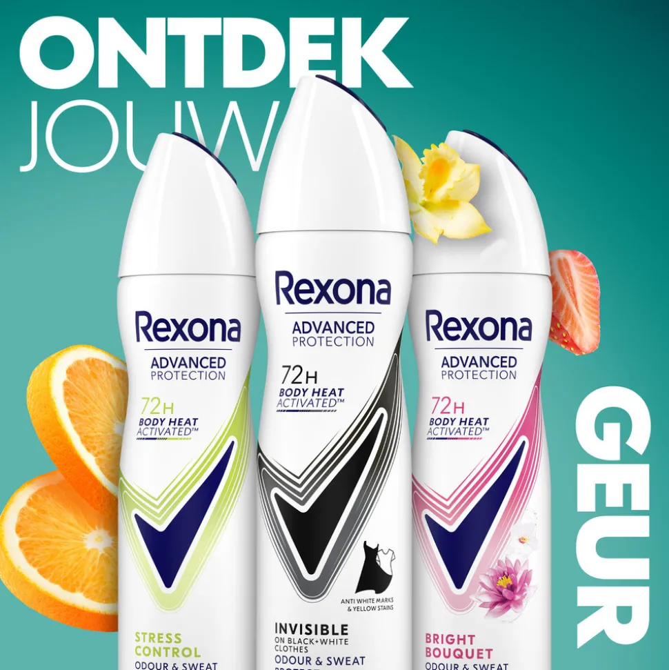 6x Rexona Deodorant Spray Advanced Protection Invisible 150 ml
