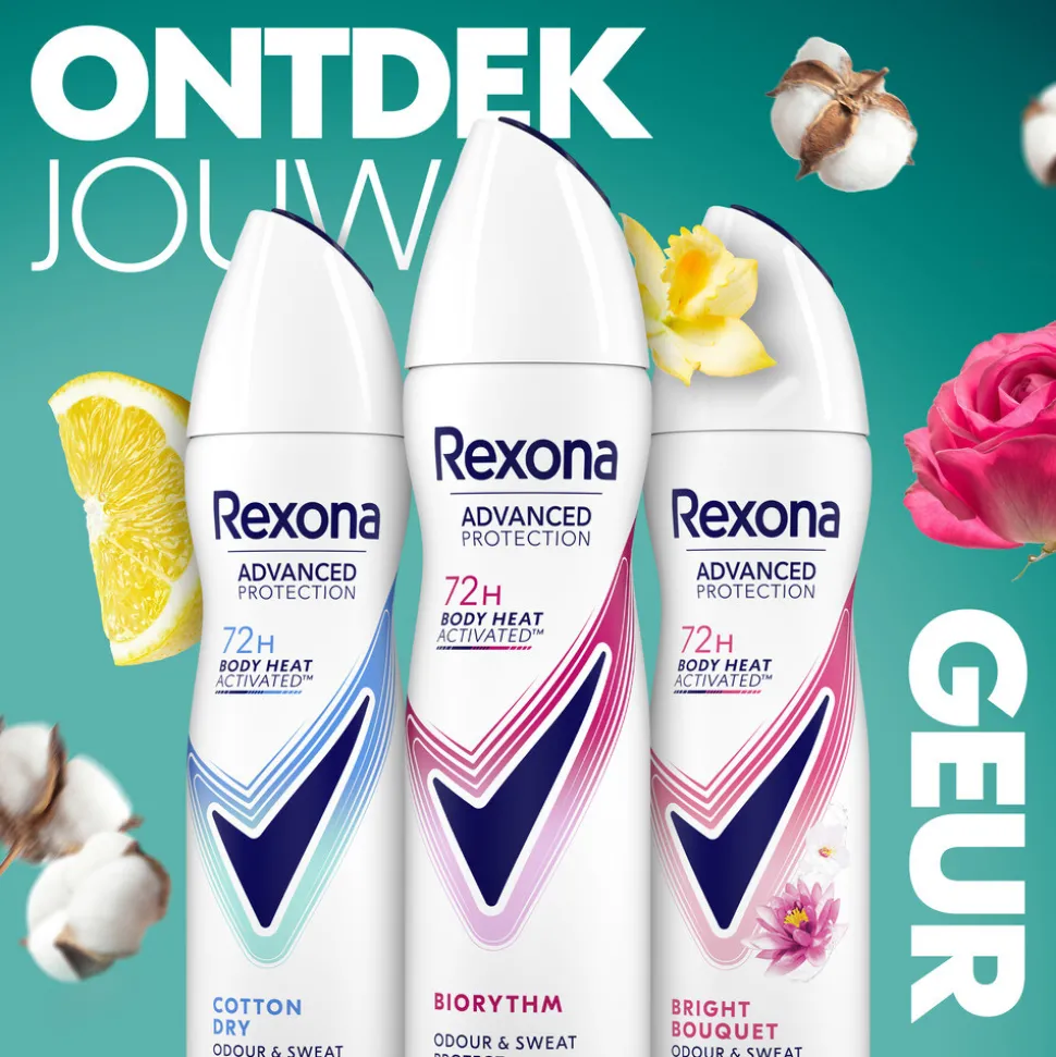 6x Rexona Deodorant Spray Advanced Protection Ultra Dry Biorythm 150 ml