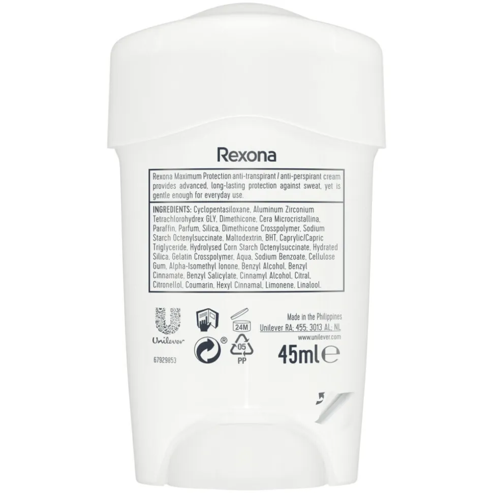 6x Rexona Deodorant Stick Cream Maximum Protection Clean Scent 45 ml