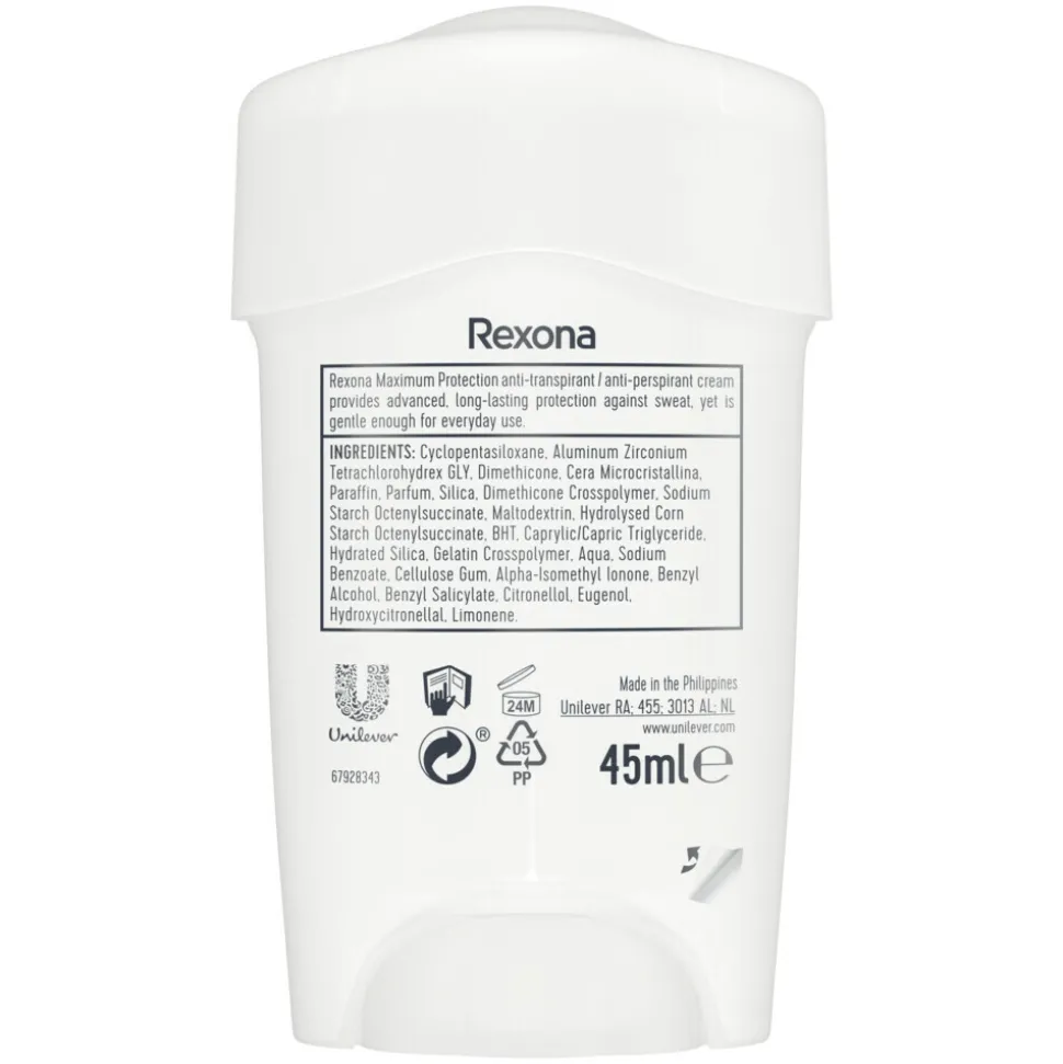 6x Rexona Deodorant Stick Cream Maximum Protection Confidence 45 ml