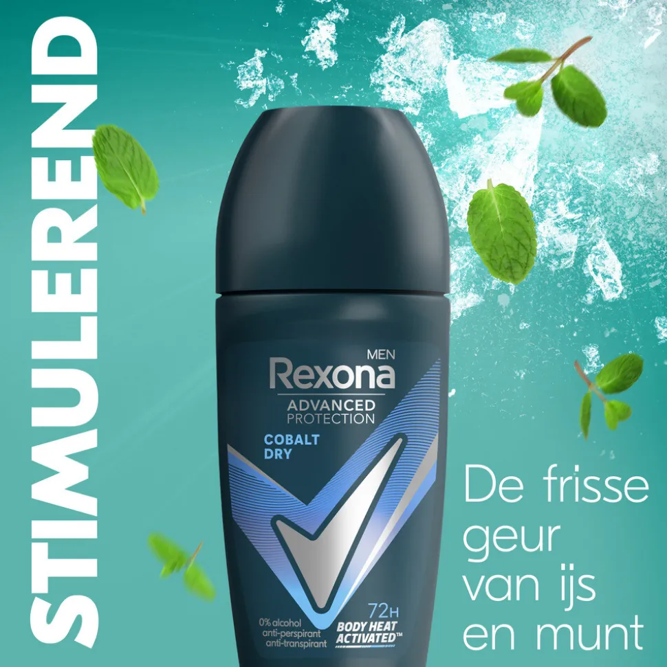 6x Rexona Men Deodorant Roller Advanced Protection Dry Cobalt 50 ml
