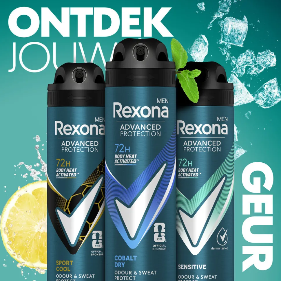 6x Rexona Men Deodorant Spray Advanced Protection Cobalt Dry 150 ml