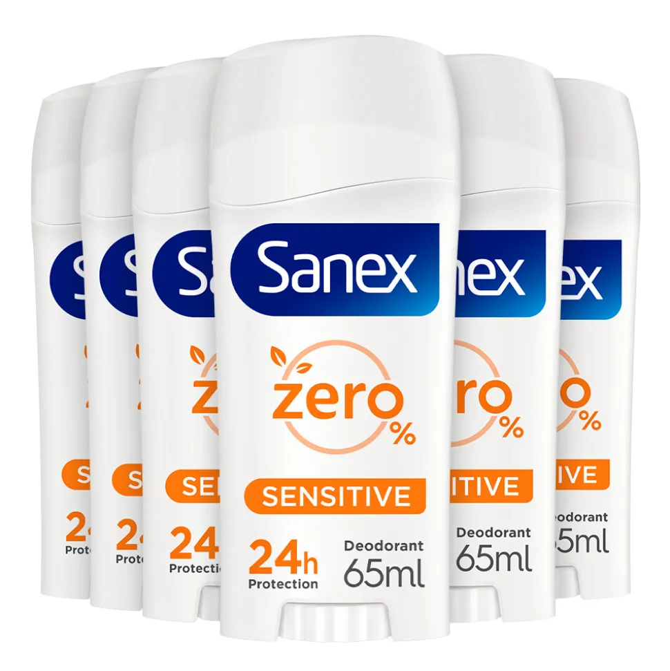 6x Sanex Deodorant Stick Dermo Sensitive 65 ml