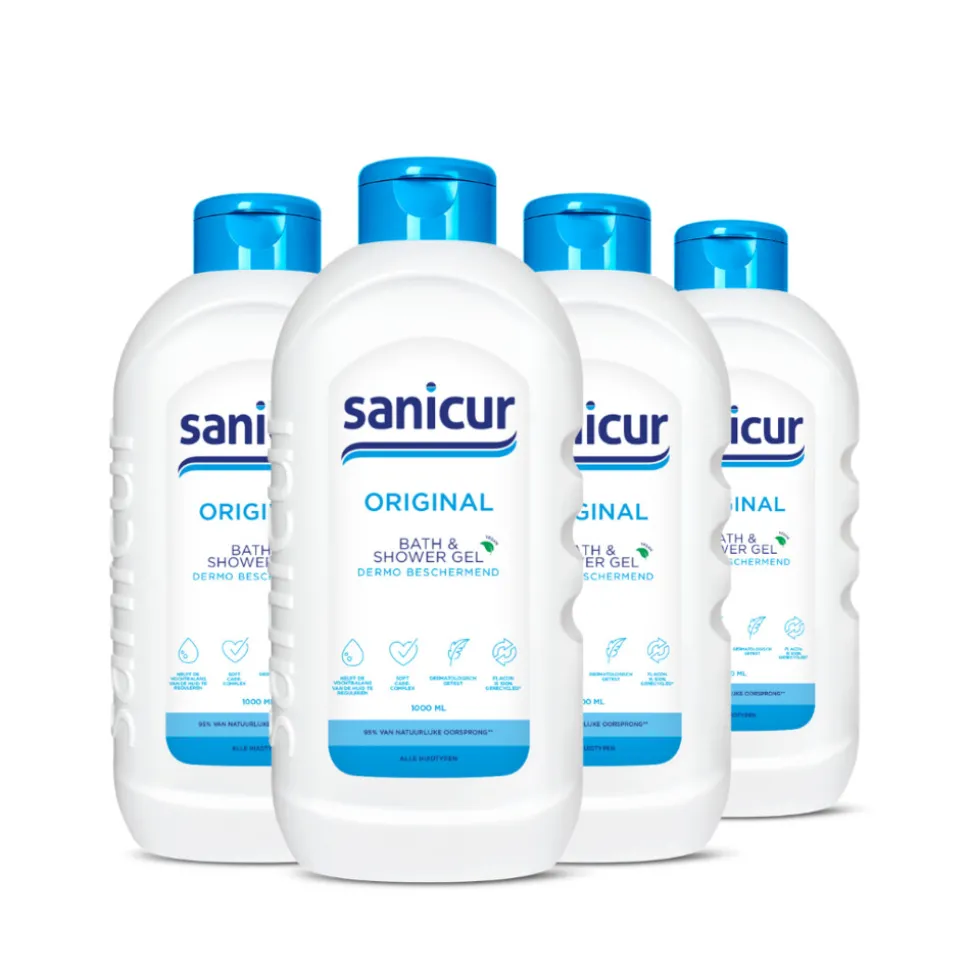 4x Sanicur Bad en Douchegel Original 1000 ml