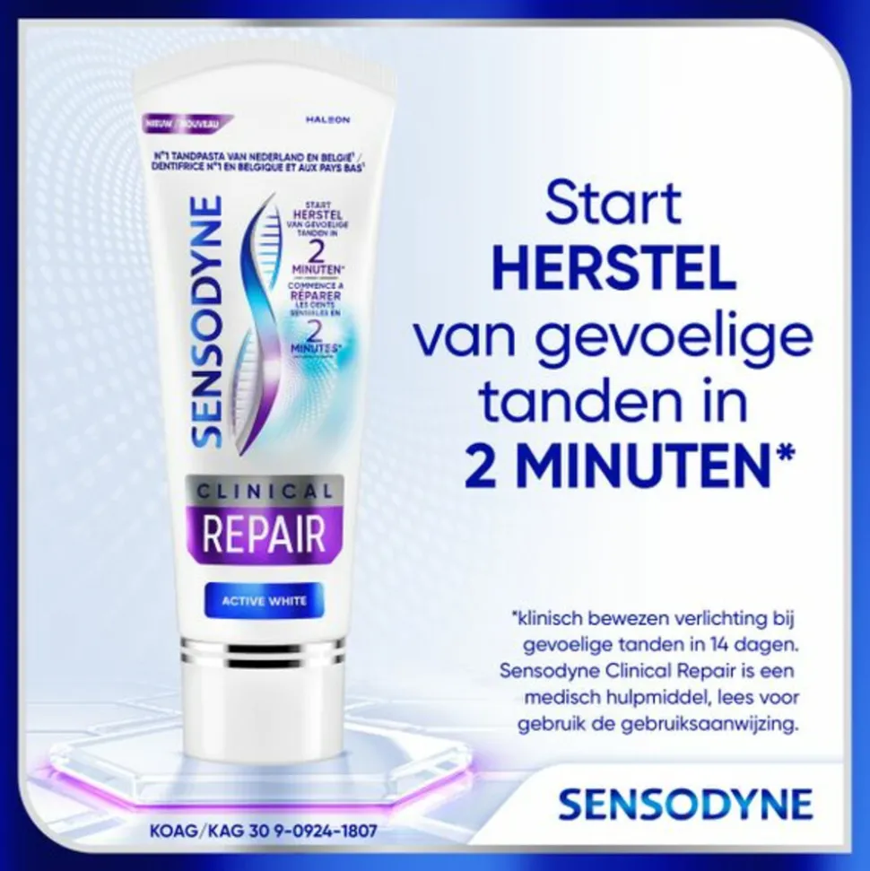 6x Sensodyne Tandpasta Clinical Repair Active White 75 ml