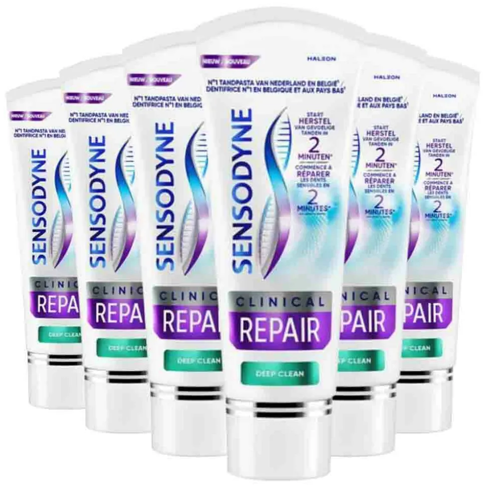 6x Sensodyne Tandpasta Clinical Repair Deep Clean 75 ml