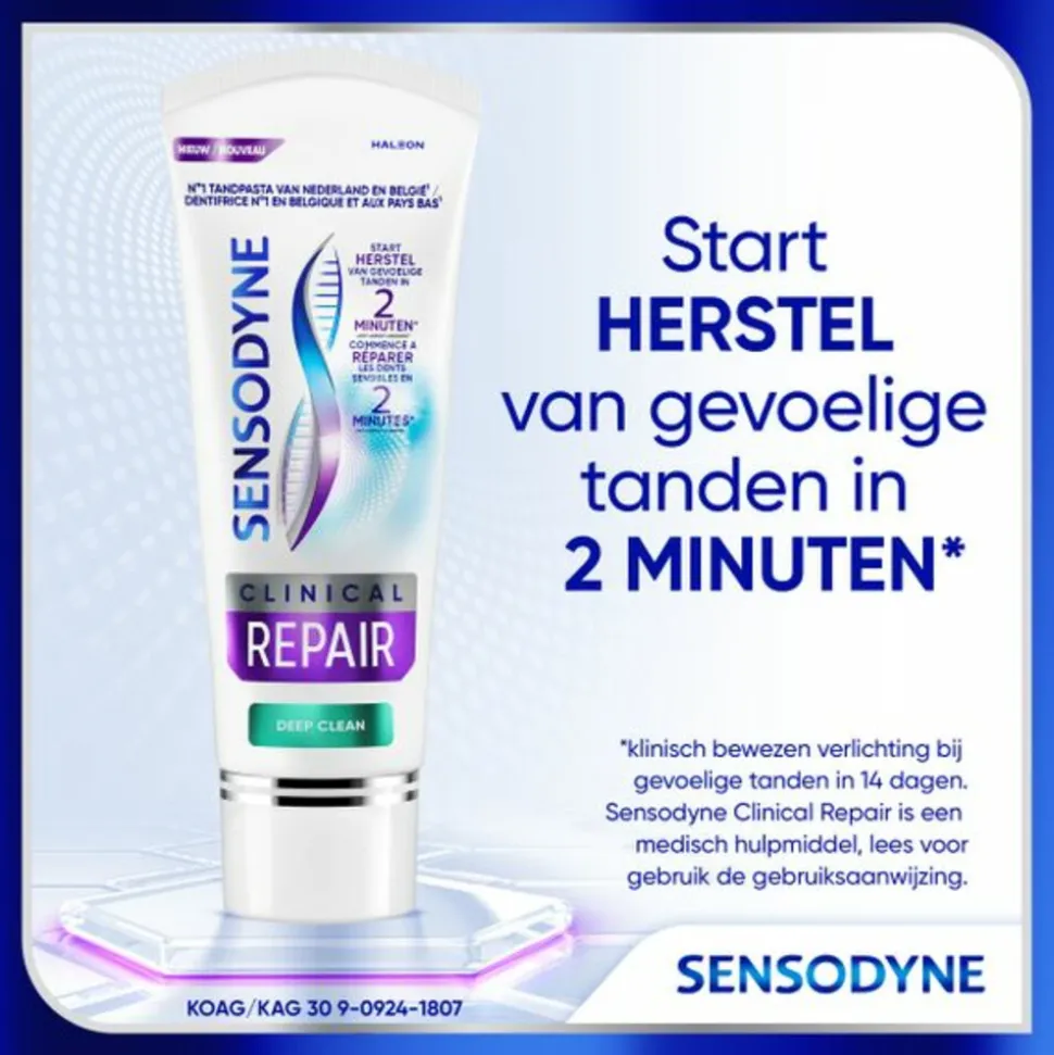 6x Sensodyne Tandpasta Clinical Repair Deep Clean 75 ml