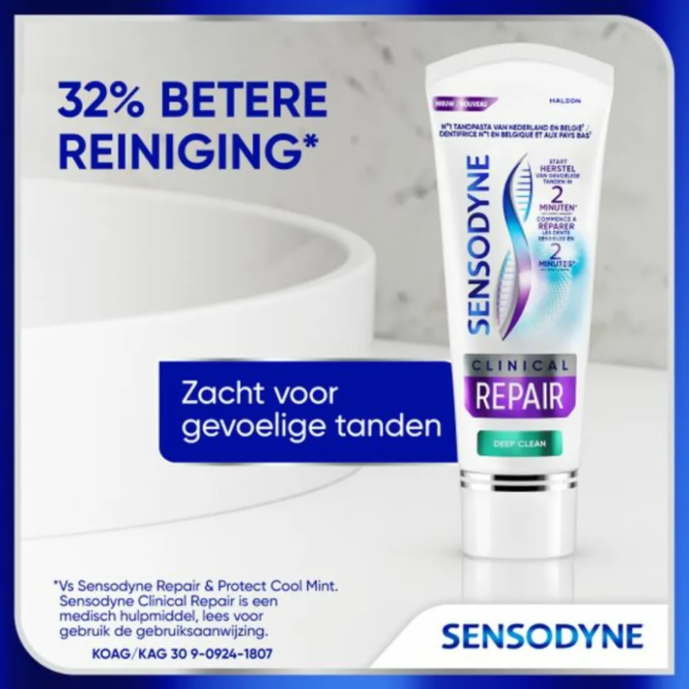 6x Sensodyne Tandpasta Clinical Repair Deep Clean 75 ml