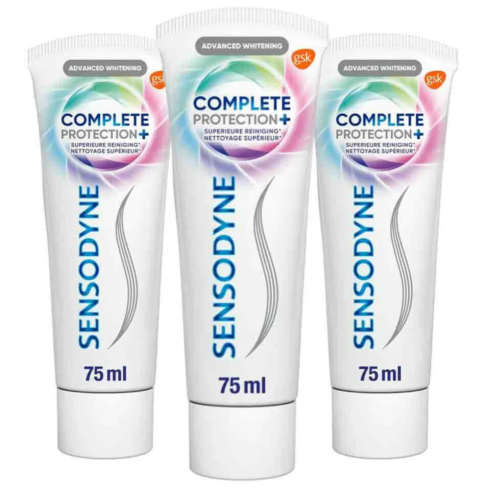 3x Sensodyne Tandpasta Complete Protection+ Advanced Whitening 75 ml