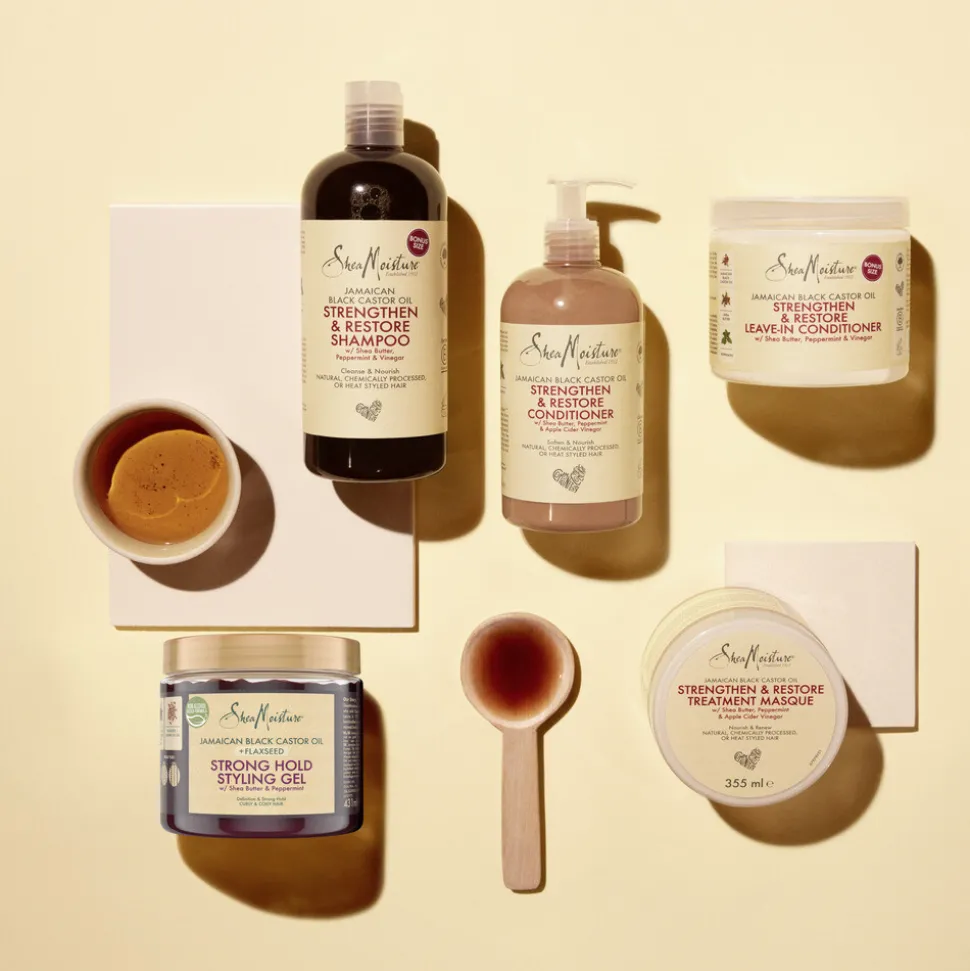 6x Shea Moisture Strong Hold Styling Gel Jamaican Black Castor Oil + Flaxseed 431 ml