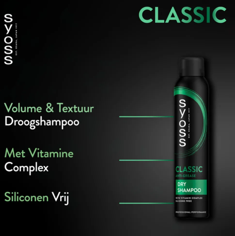 6x Syoss Anti-Grease Droogshampoo 200 ml