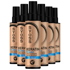 6x Syoss Keratin & Volume Heatprotection Spray 200 ml