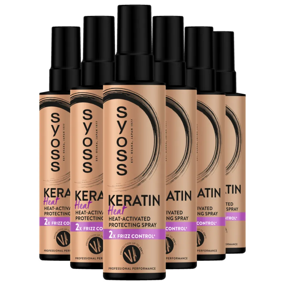 6x Syoss Keratin Heatprotection Spray 200 ml