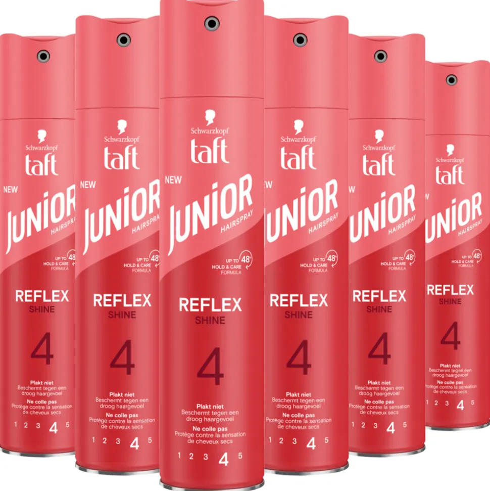 6x Taft Junior Hairspray Ultra Reflex Shine 250 ml