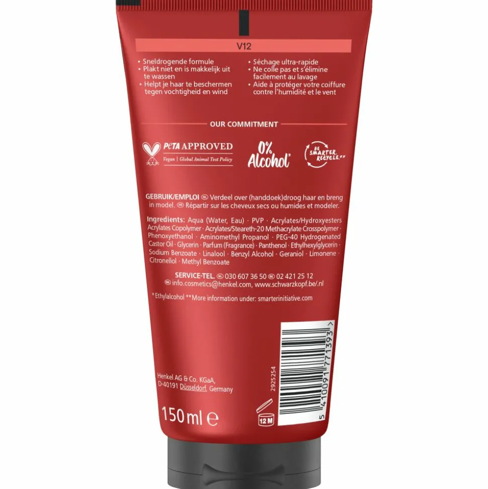 6x Taft Men Power Gel V12 Hold 12 150 ml