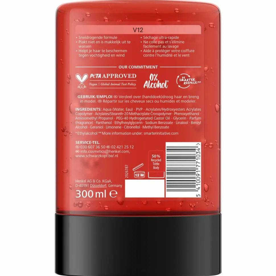 6x Taft Styling Gel V12 300 ml