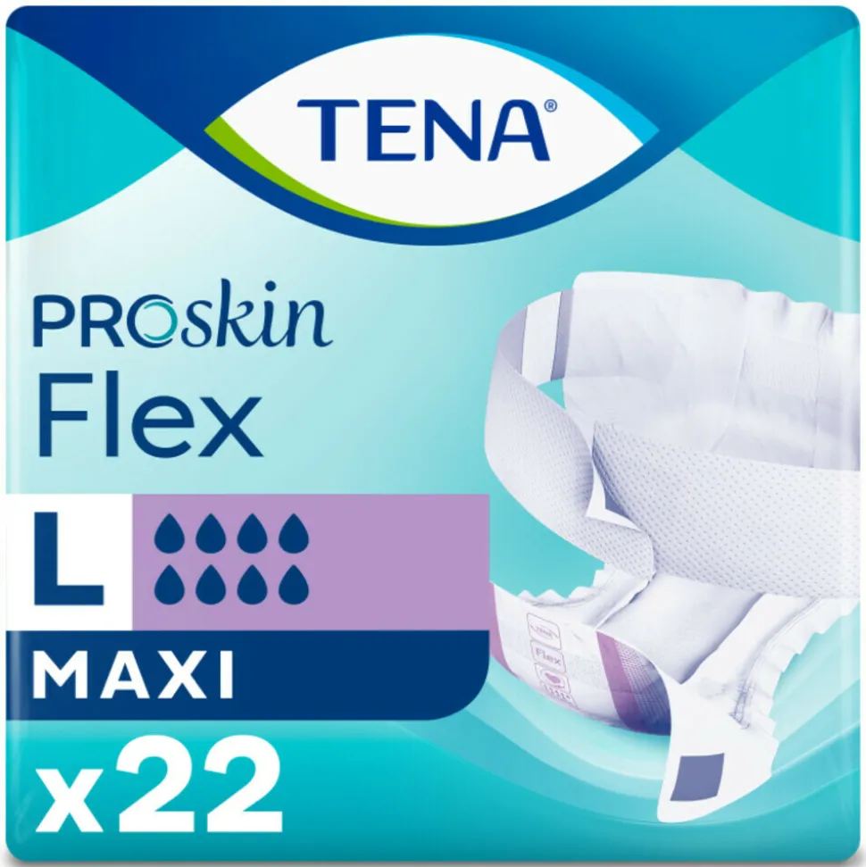 3x TENA Proskin Flex Maxi L 22 stuks