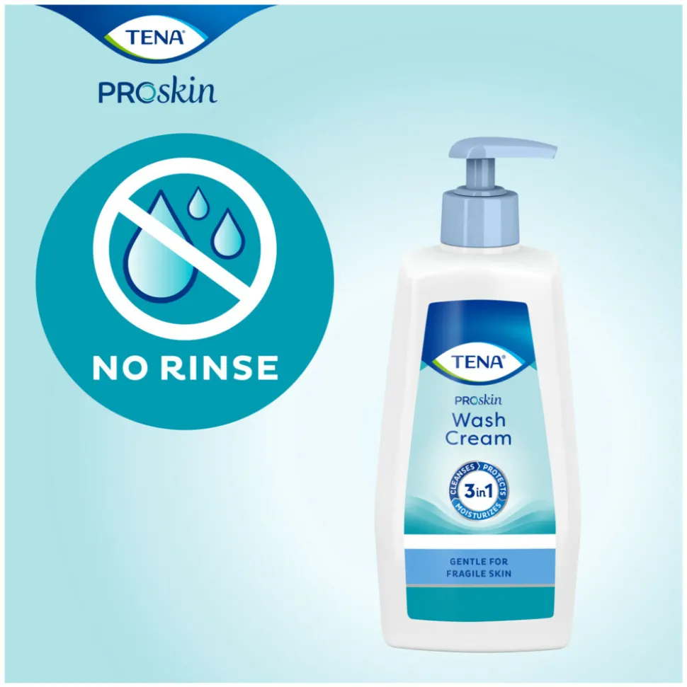 3x TENA Proskin Wash Cream Pompfles 500 ml
