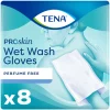 3x TENA Proskin Wet Wash Gloves Zonder Parfum 8 stuks