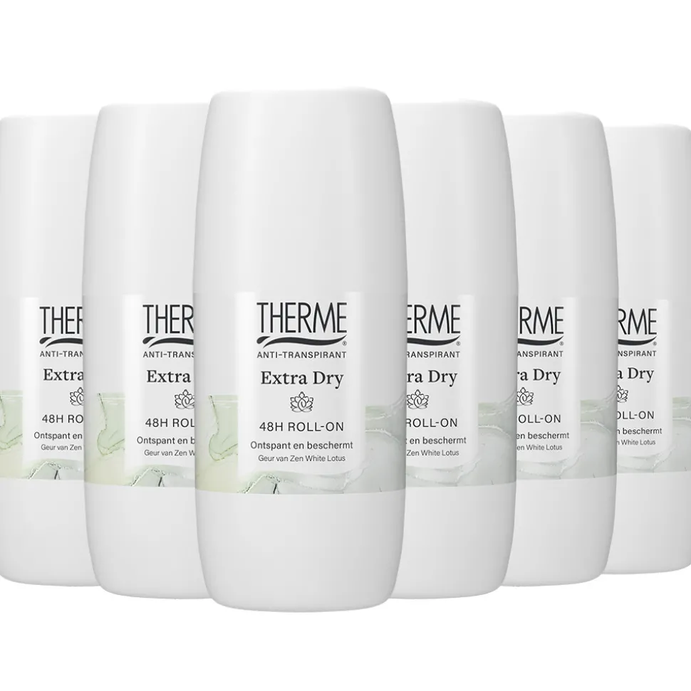 6x Therme Anti-Transpirant Extra Dry Zen White Lotus Roller 60 ml