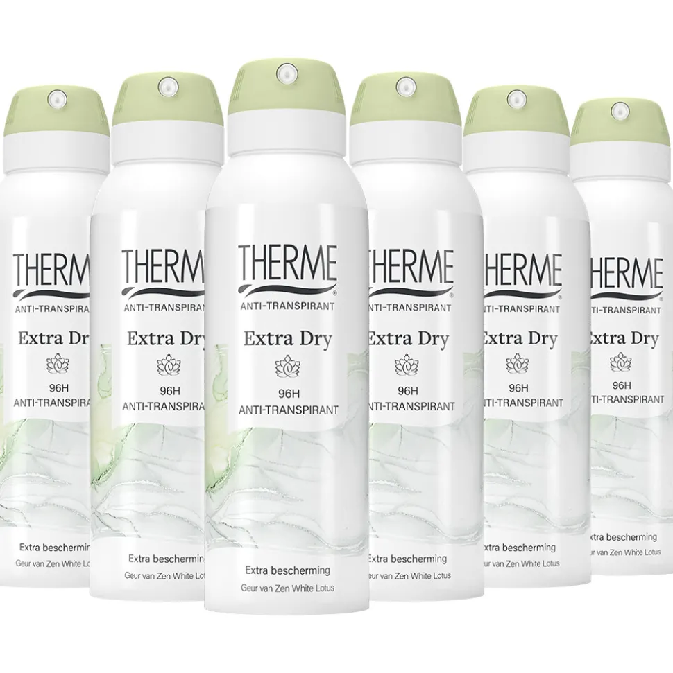 6x Therme Anti-Transpirant Extra Dry Zen White Lotus Spray 125 ml