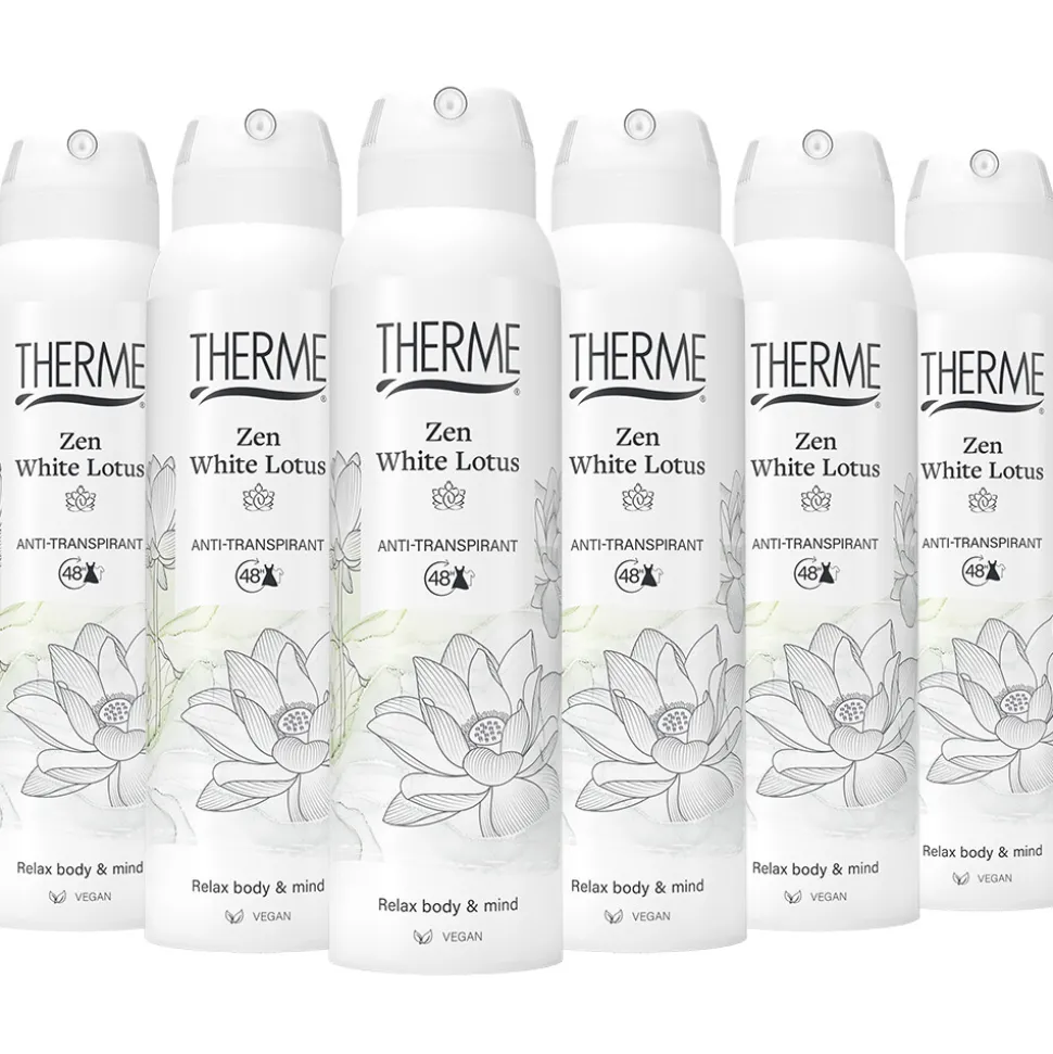 6x Therme Anti-Transpirant Zen White Lotus 150 ml