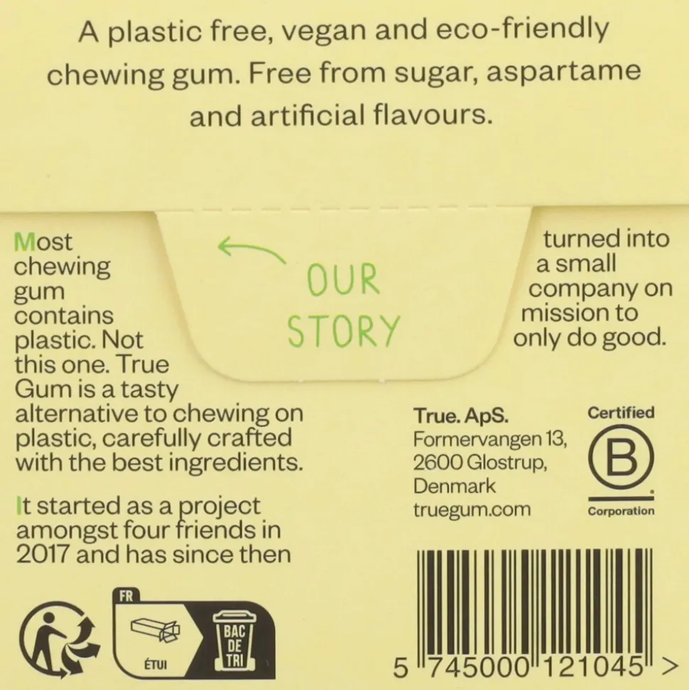 6x True Gum Lemon Sugarfree 21 gr