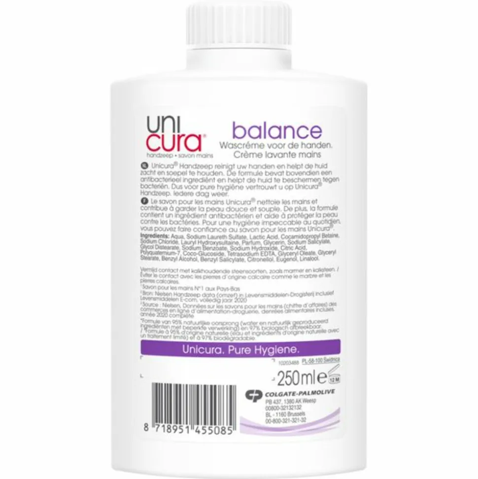 6x Unicura Vloeibare Handzeep Navulling Balans 250 ml
