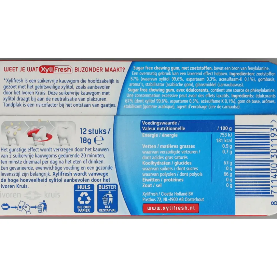 6x Xylifresh Kauwgom Peppermint
