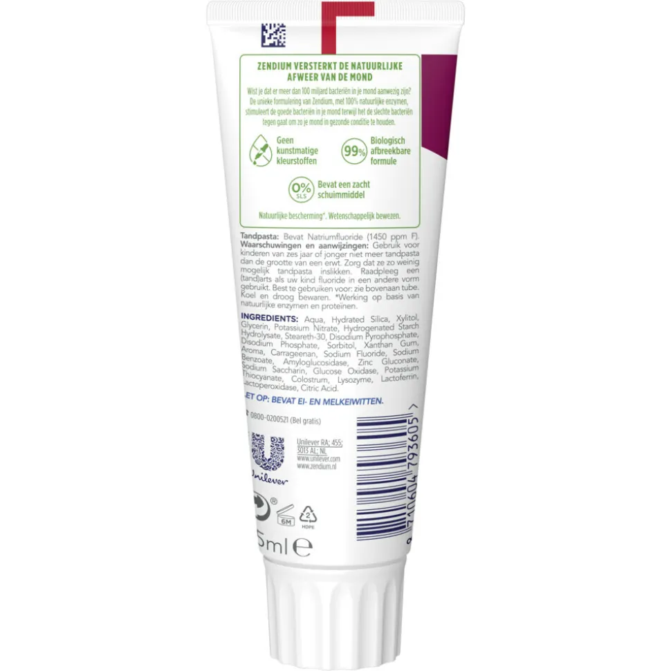 Zendium Tandpasta Sensitive+ White 75 ml